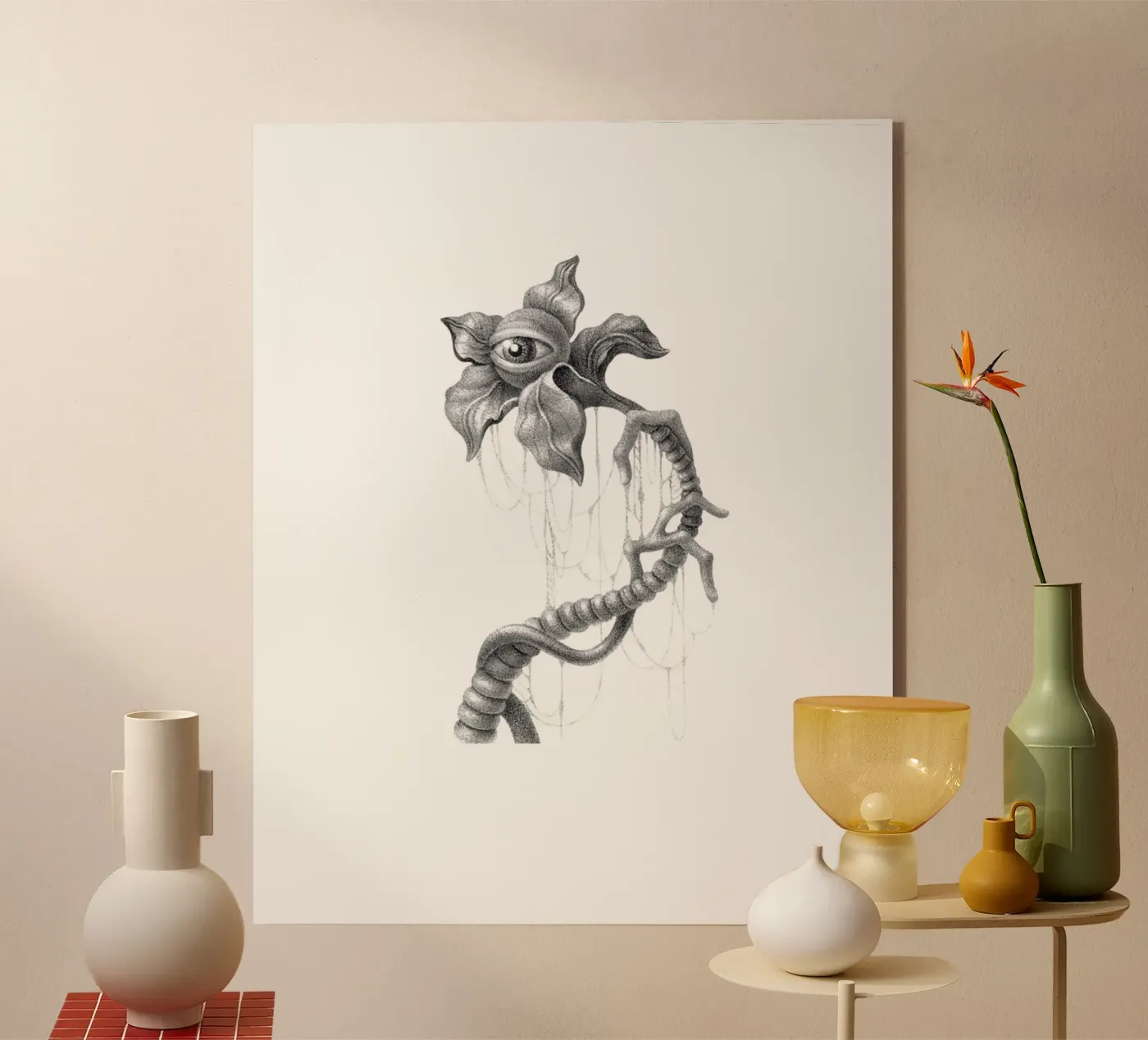 Gothic flower acryl van Maria Vdovichenko