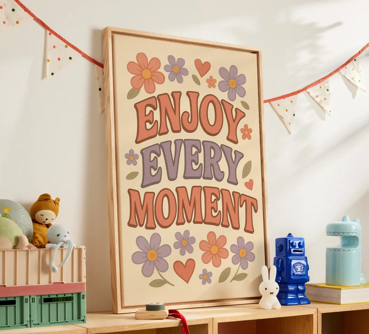 Enjoy Every Moment tela con Cornice a cassetta da Wall of Whispers