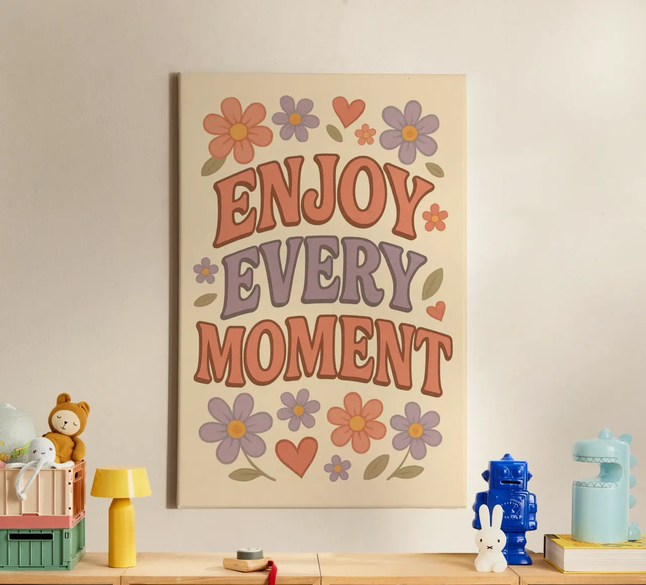 Enjoy Every Moment tela con Cornice a cassetta da Wall of Whispers