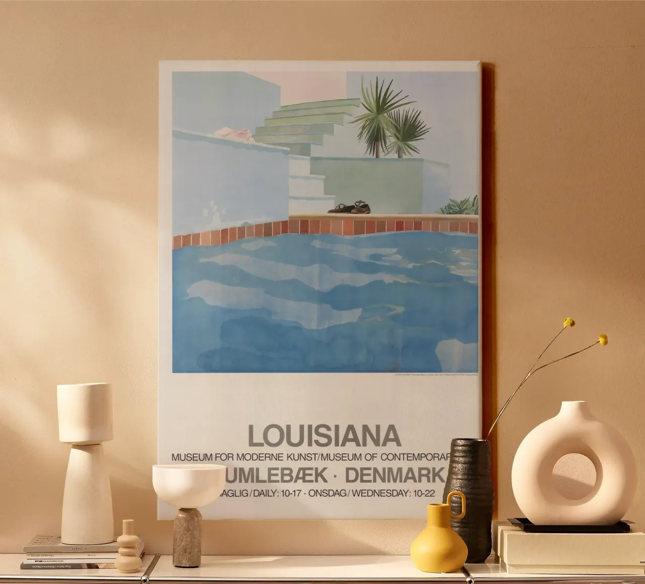 piscina della louisiana david hockney tela con Cornice a cassetta da khanrosie