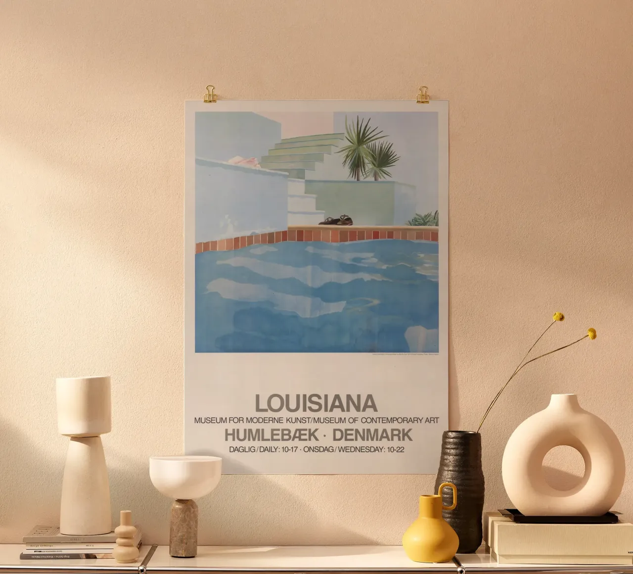 piscina della louisiana david hockney poster con telaio in alluminio da khanrosie