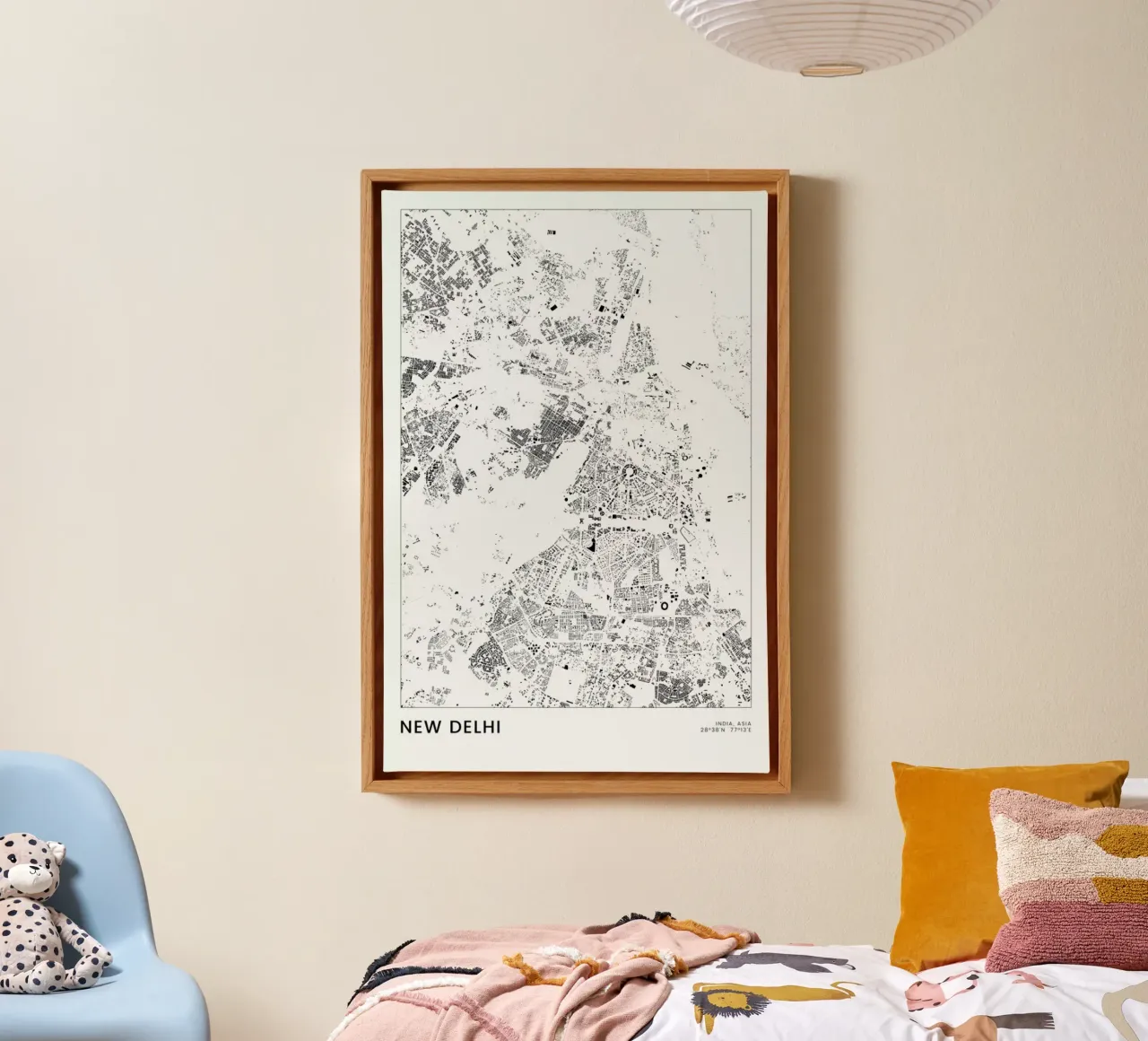 New Delhi tela con Cornice a cassetta da The Cartography Collection