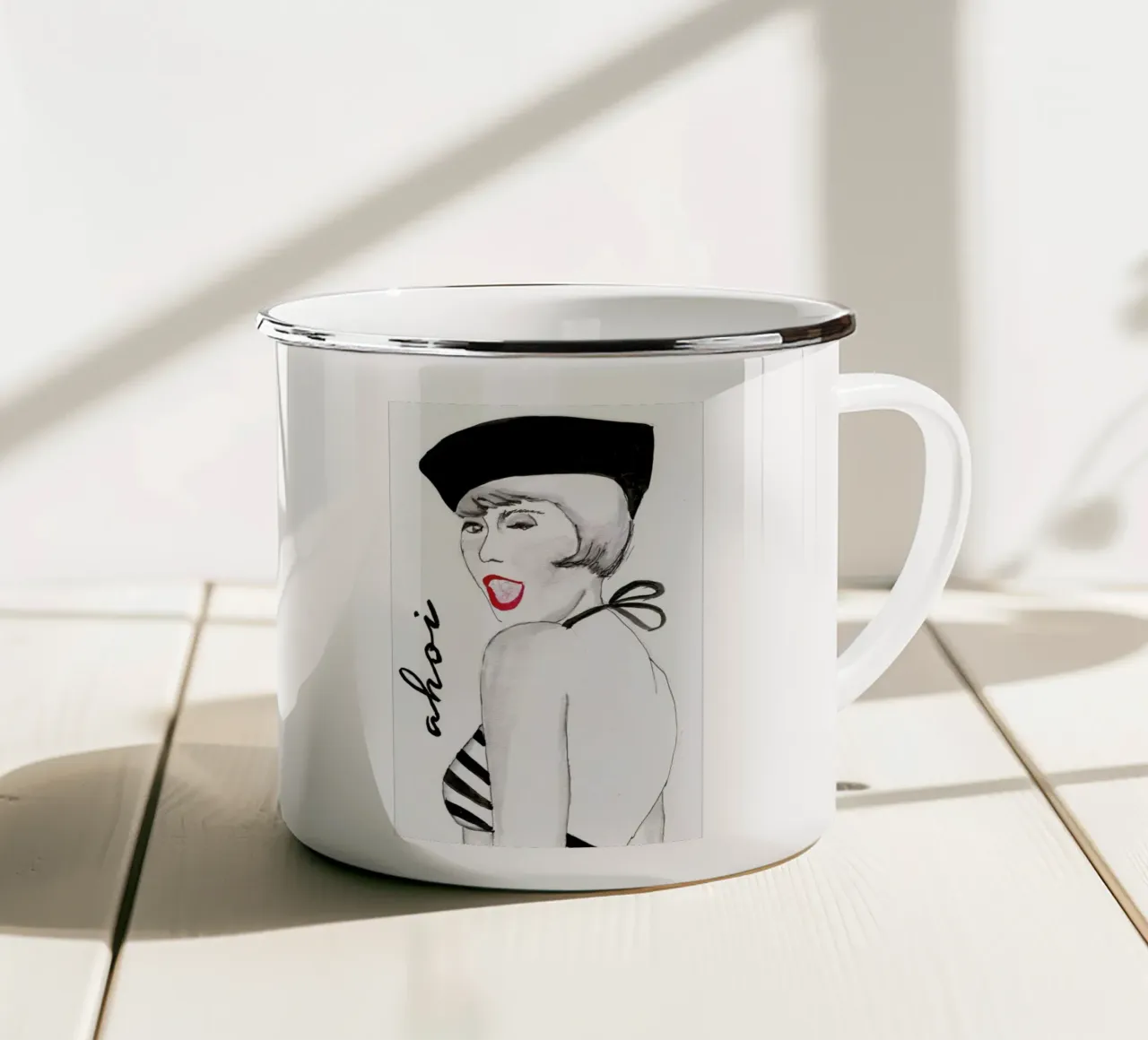 Ahoi tazza in smalto da Nathys_illustration