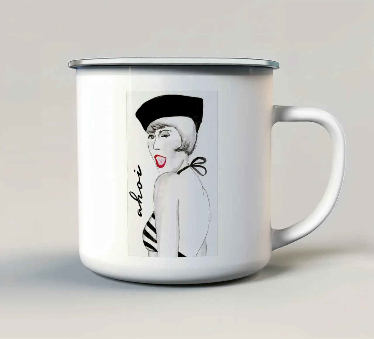 Ahoi tazza in smalto da Nathys_illustration
