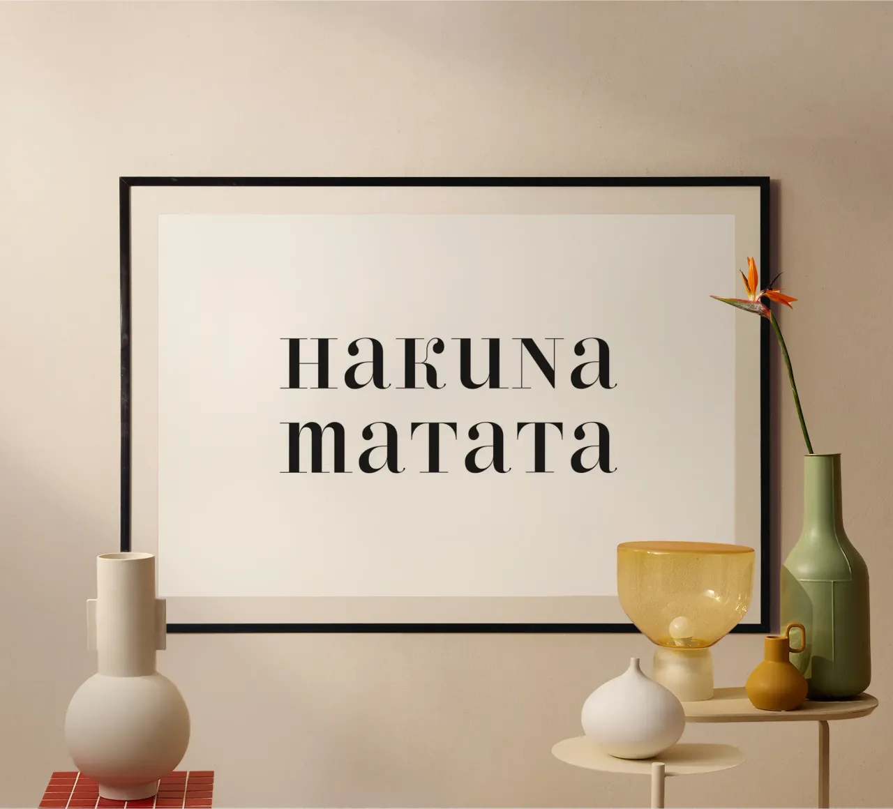 Hakuna matata poster con telaio in alluminio da NouveauPrints