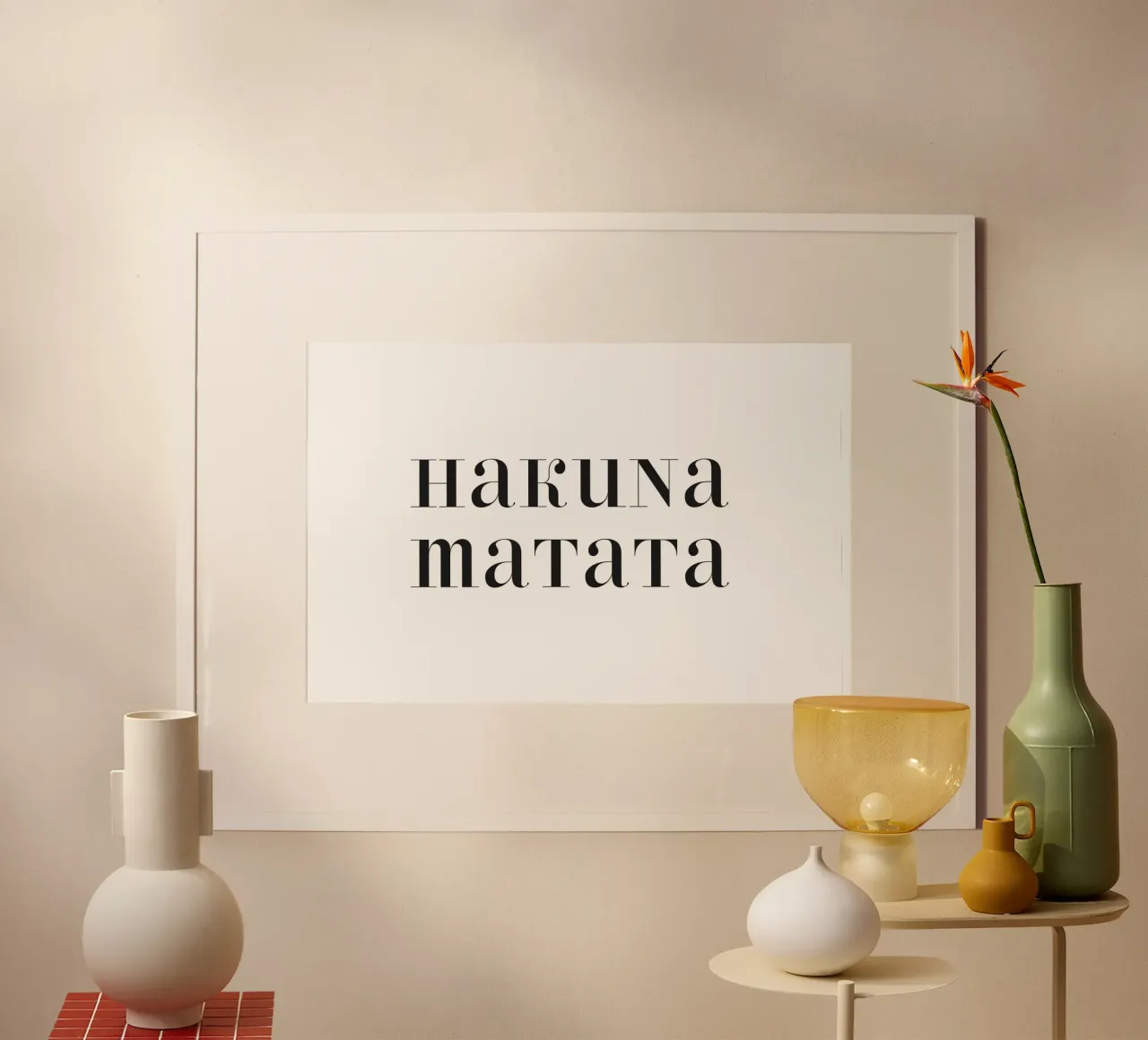 Hakuna matata poster con telaio in alluminio da NouveauPrints