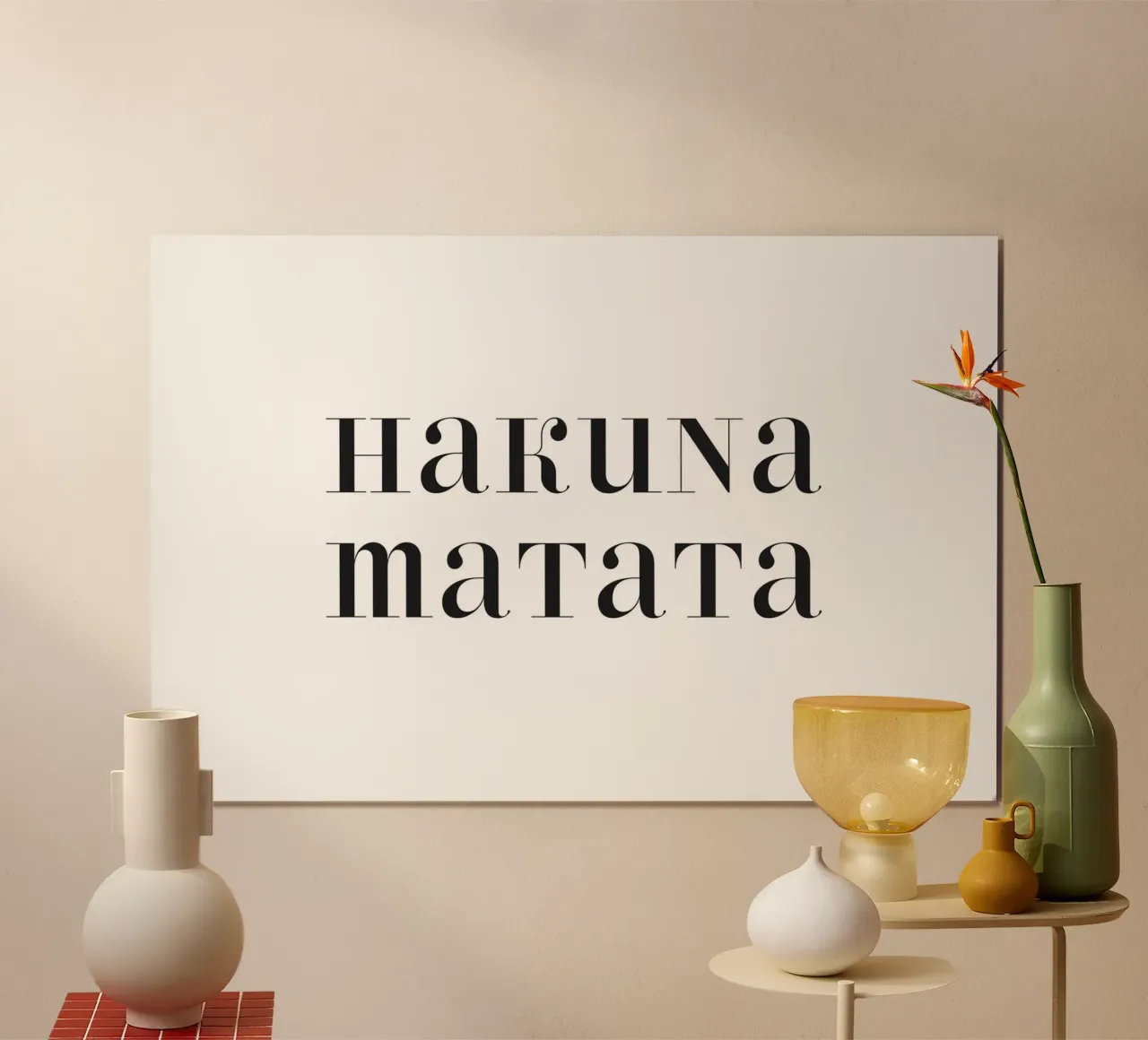Hakuna matata poster con telaio in alluminio da NouveauPrints