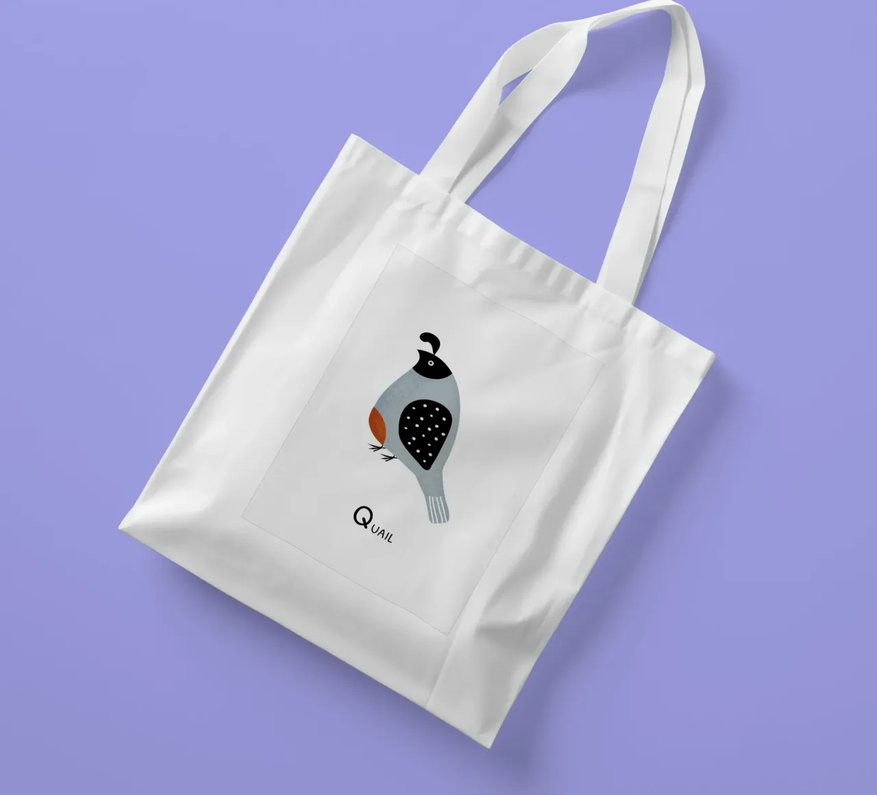 Q for Quail borsa in juta da Little Flourishes