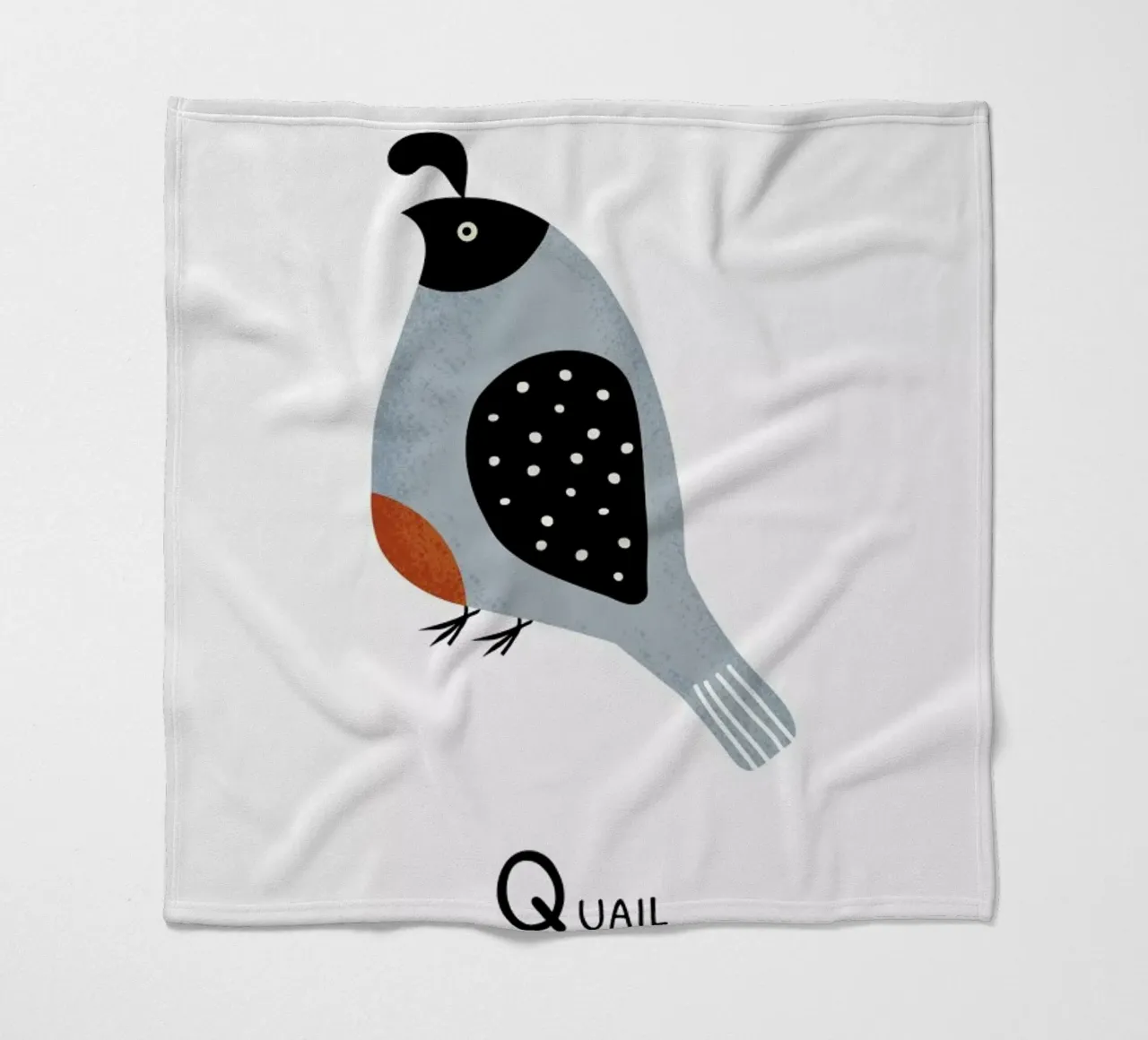 Q for Quail coperta in pile da Little Flourishes