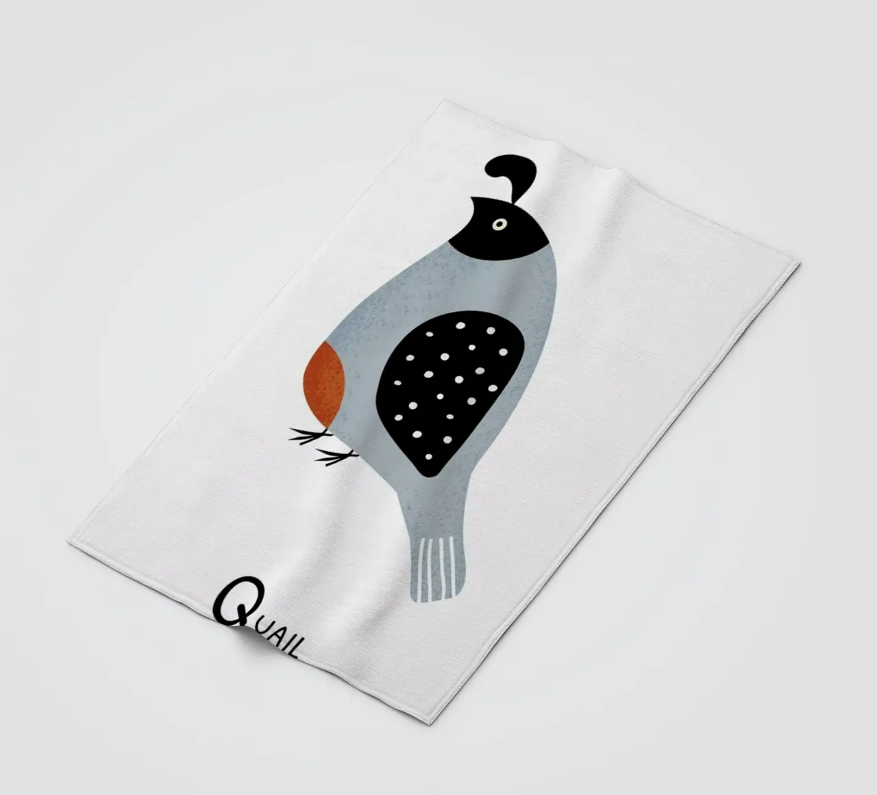 Q for Quail coperta in pile da Little Flourishes
