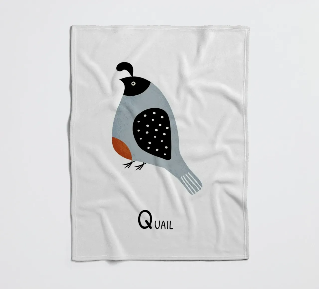 Q for Quail coperta in pile da Little Flourishes