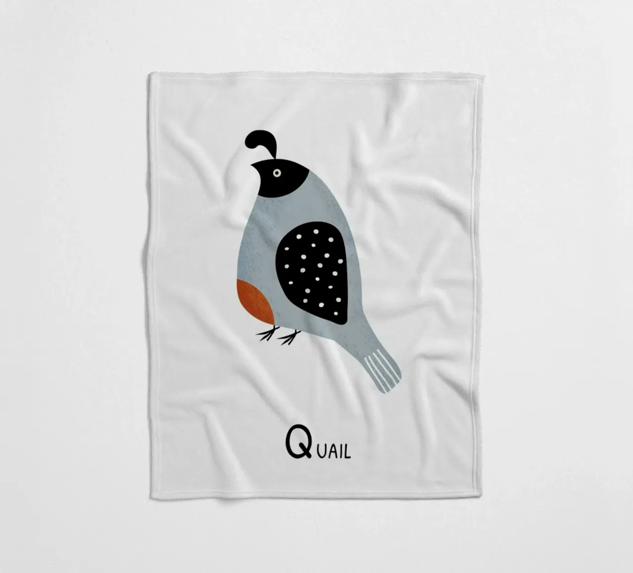 Q for Quail coperta in pile da Little Flourishes