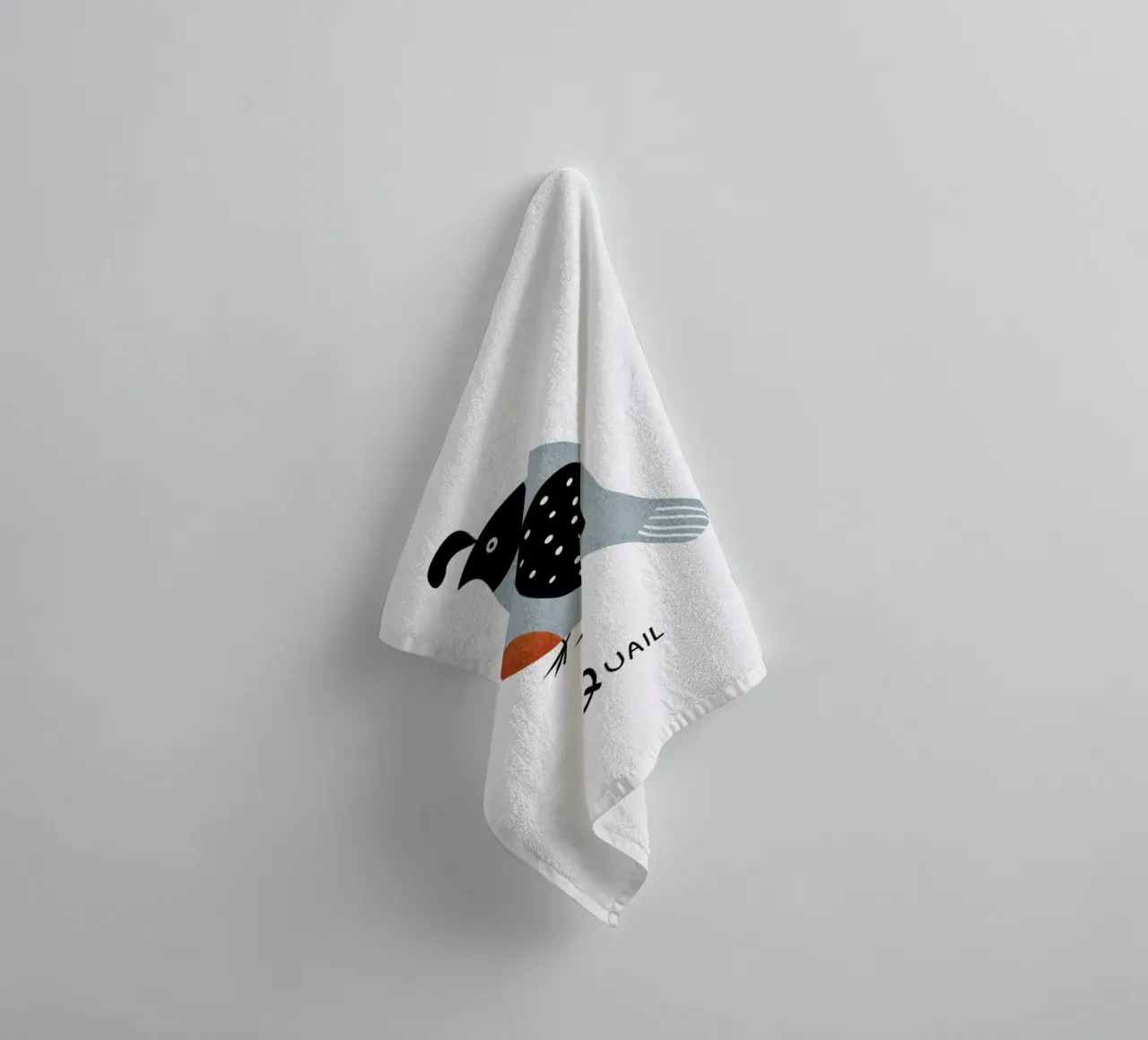 Q for Quail asciugamano da bagno da Little Flourishes