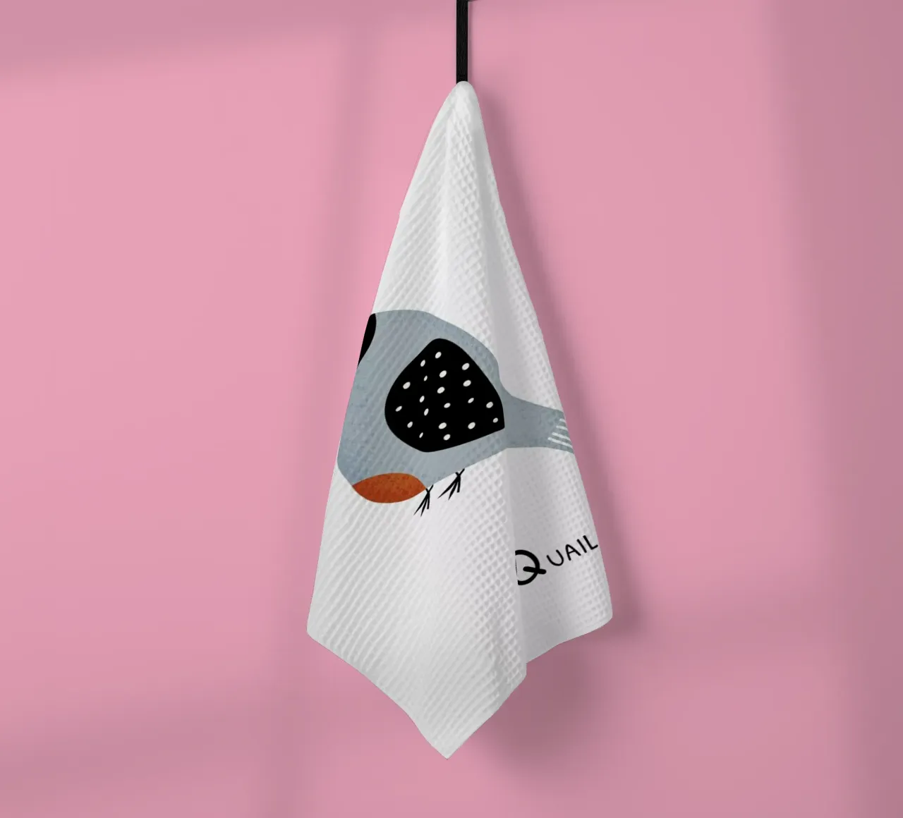 Q for Quail canovaccio da cucina da Little Flourishes