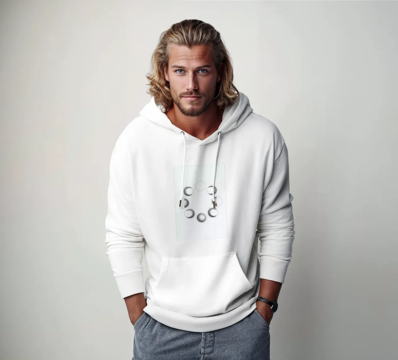 Lunar Phases felpa con cappuccio da daylight design studio