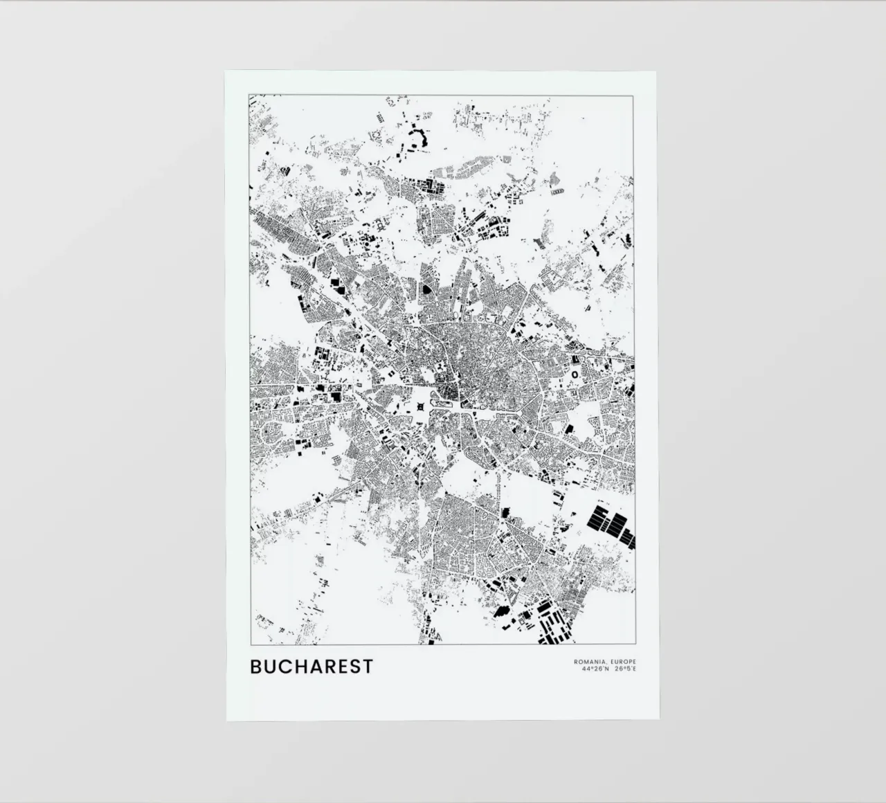 Bucharest pellicola backlit da The Cartography Collection