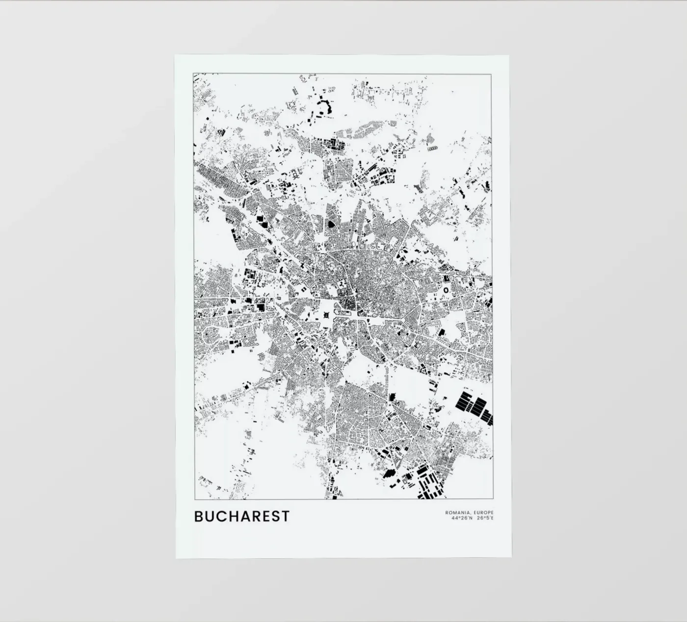 Bucharest backlit folie van The Cartography Collection