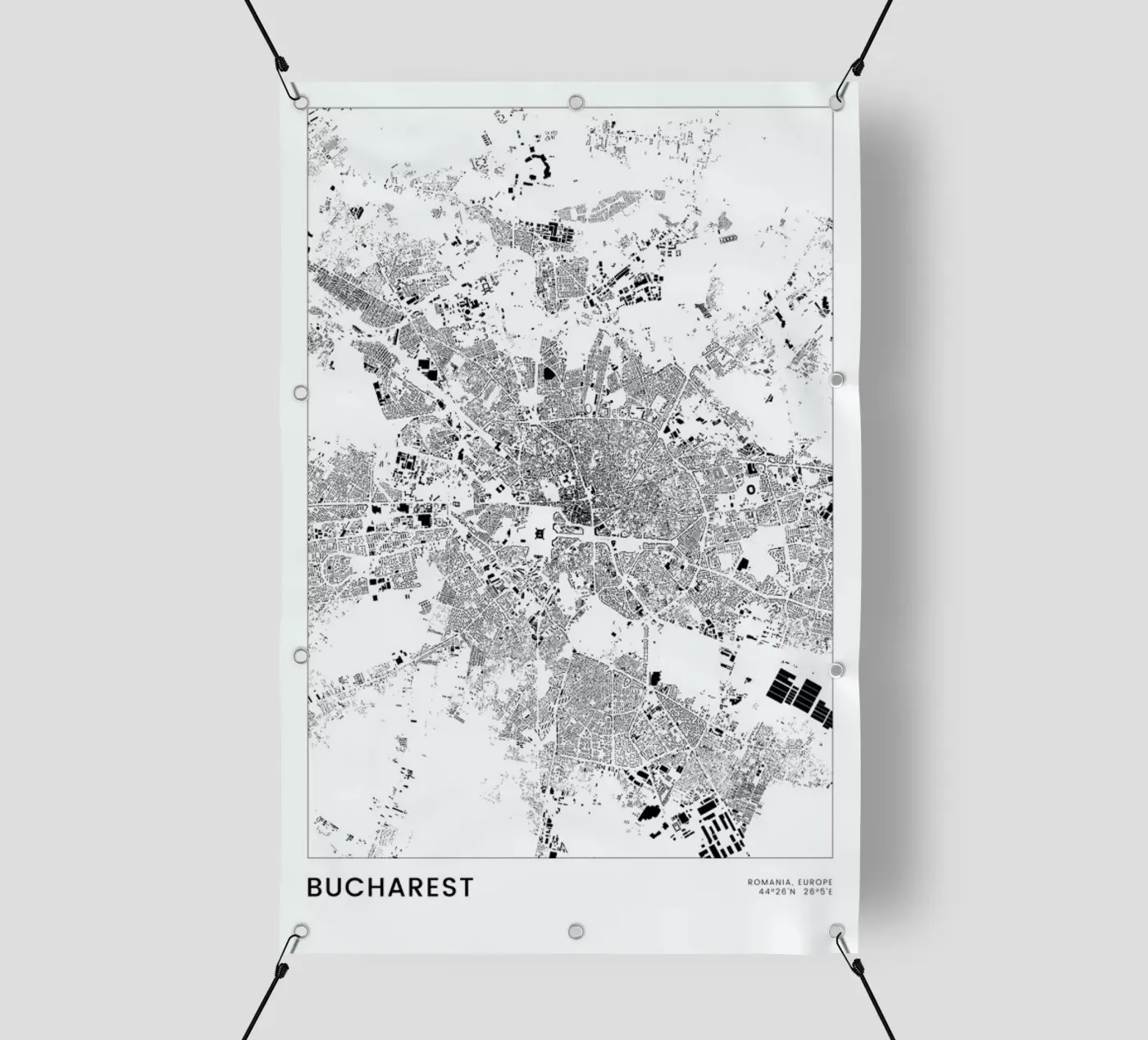 Bucharest PVC Plane von The Cartography Collection