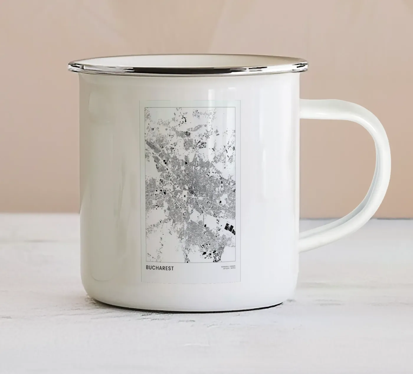 Bucharest enamel mug by The Cartography Collection