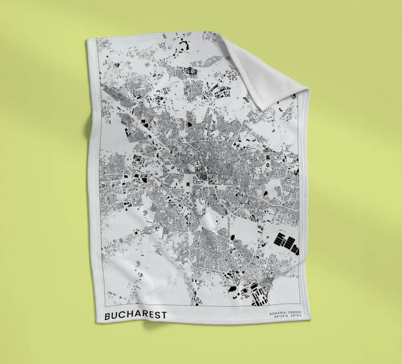 Bucharest Fleecedecke von The Cartography Collection