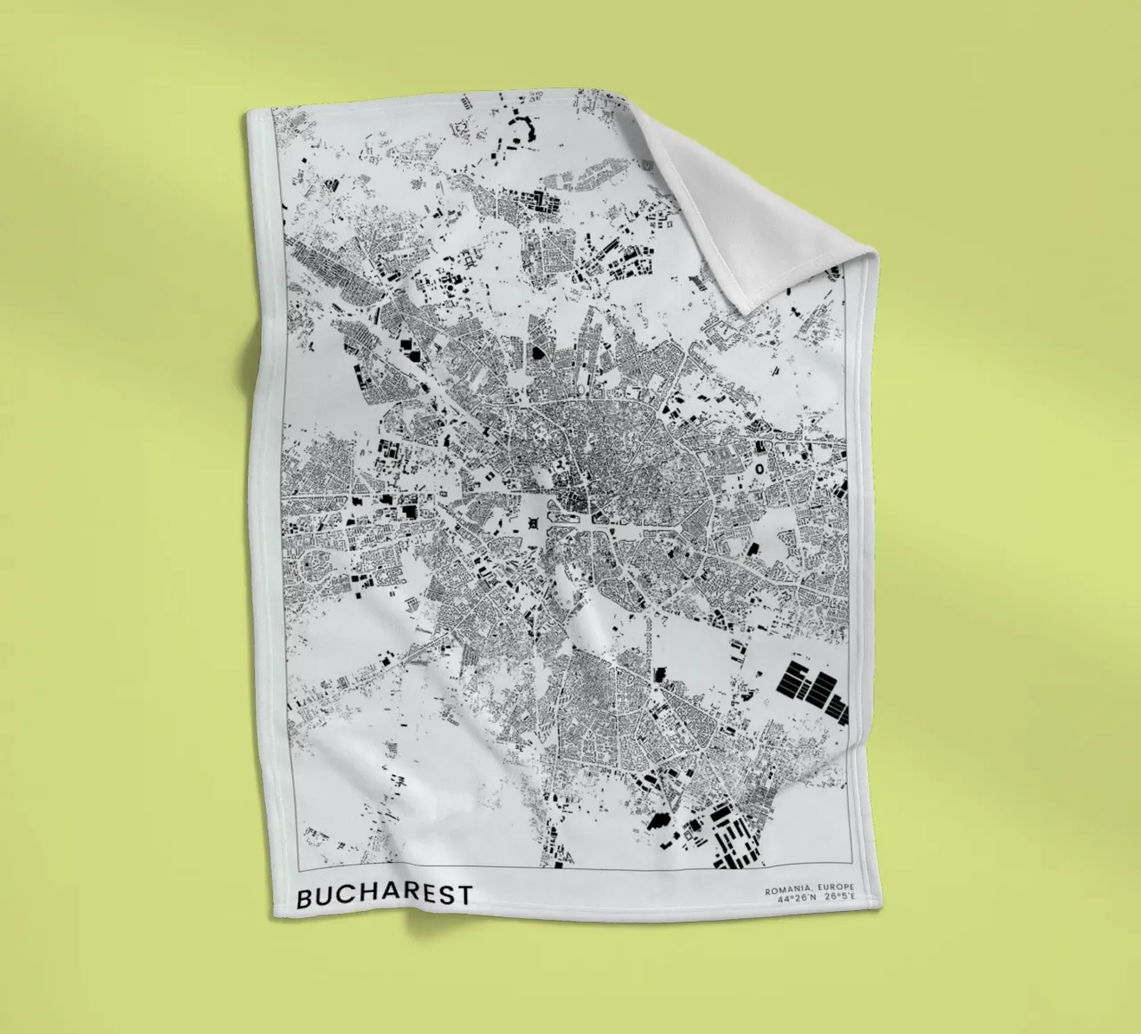 Bucharest Fleecedecke von The Cartography Collection