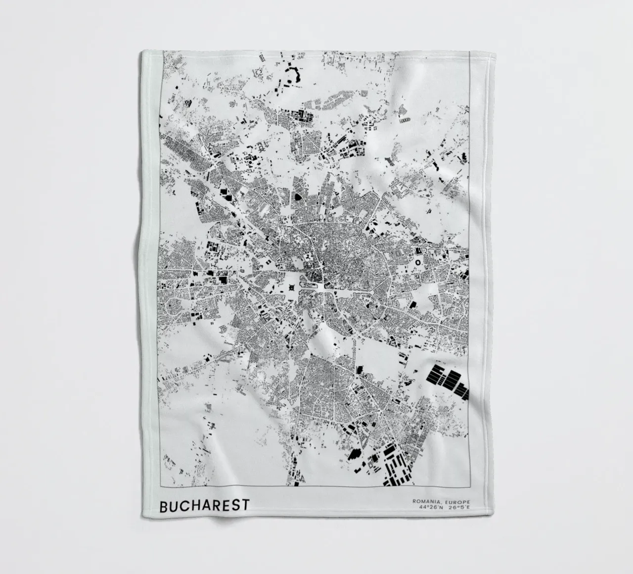 Bucharest Fleecedecke von The Cartography Collection