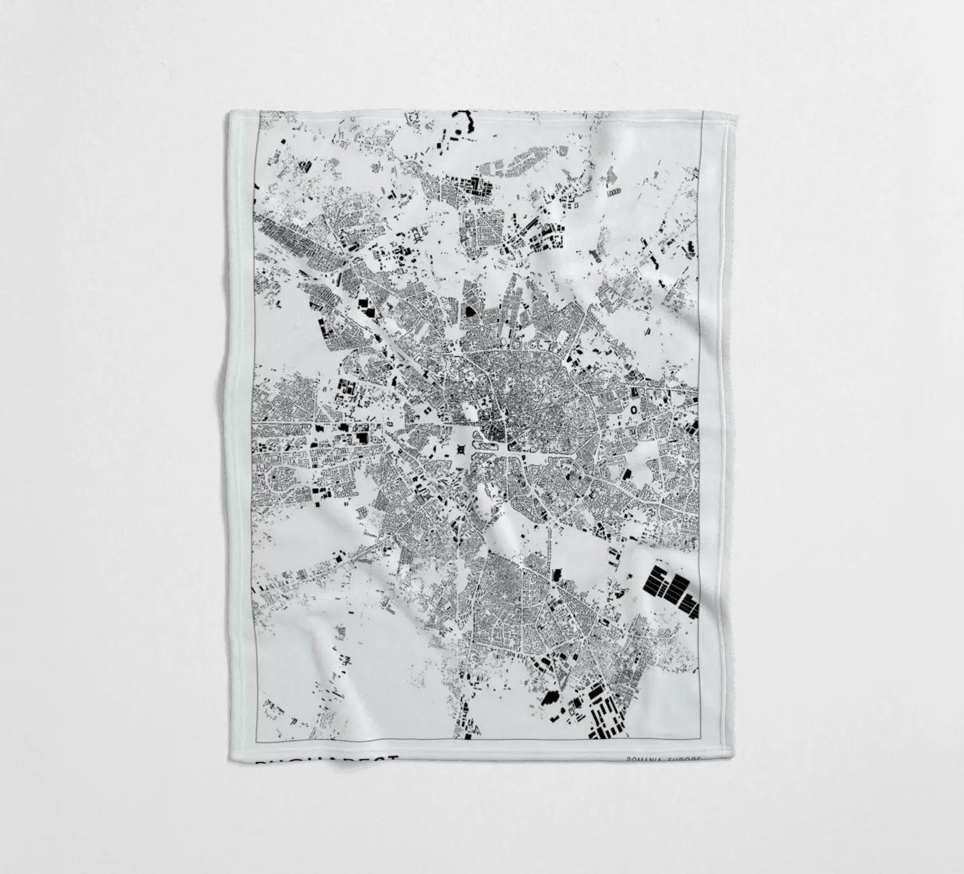 Bucharest Fleecedecke von The Cartography Collection