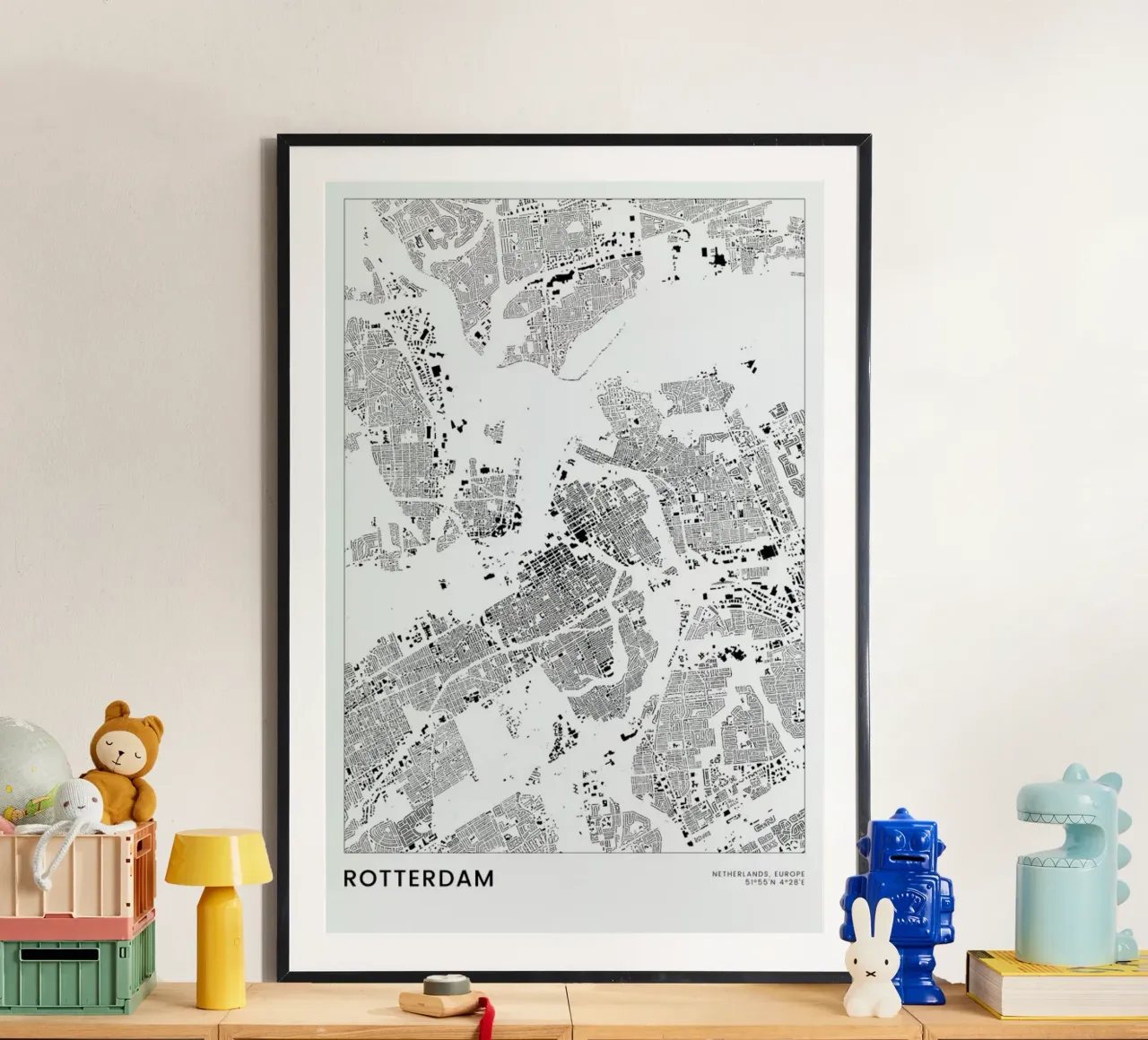 Rotterdam poster con telaio in legno da The Cartography Collection