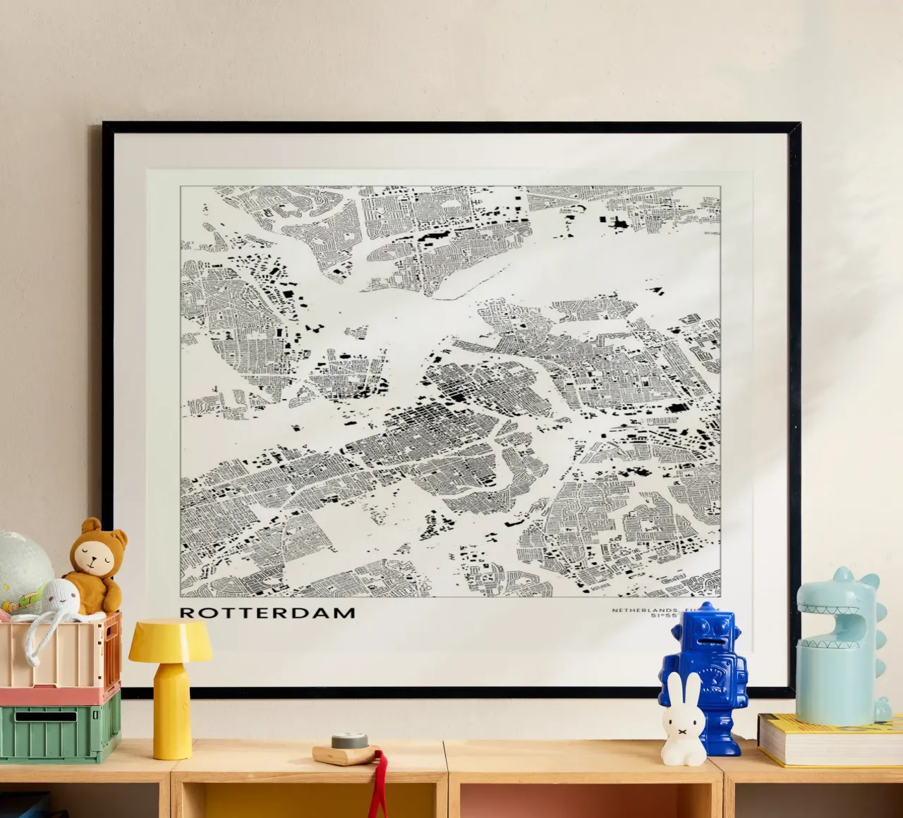 Rotterdam poster con telaio in legno da The Cartography Collection
