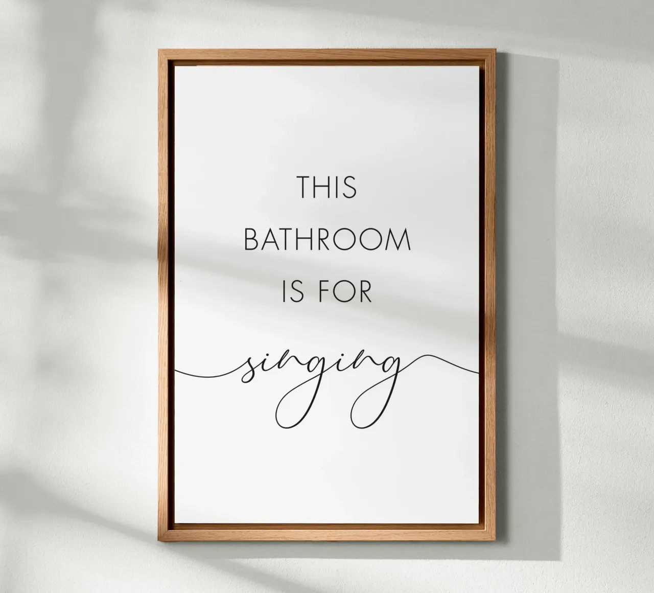 Questo bagno è per cantare tela con Cornice a cassetta da NouveauPrints