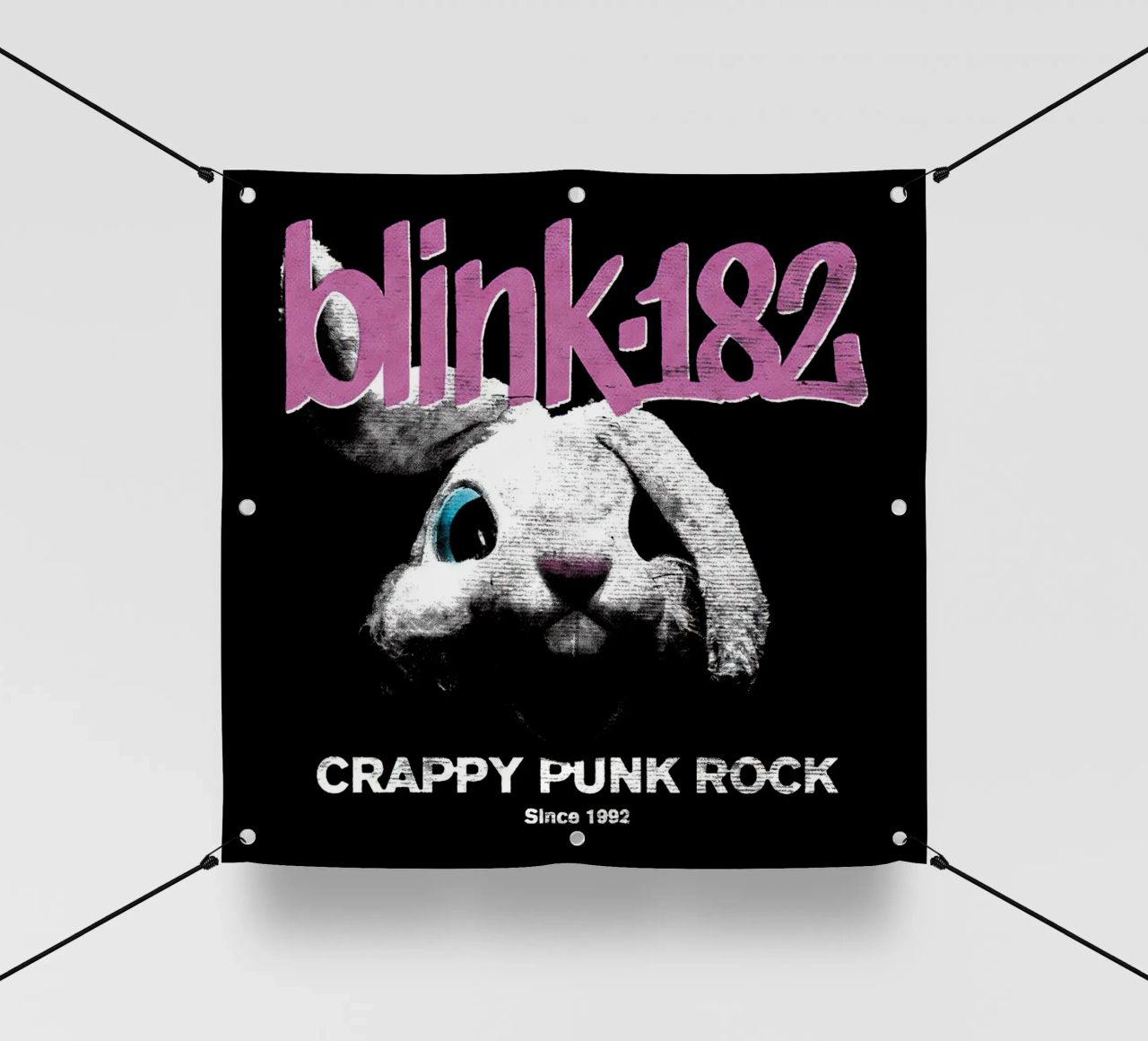 Blink 182, coniglietto punk rock di merda telo in pvc da Curtishop