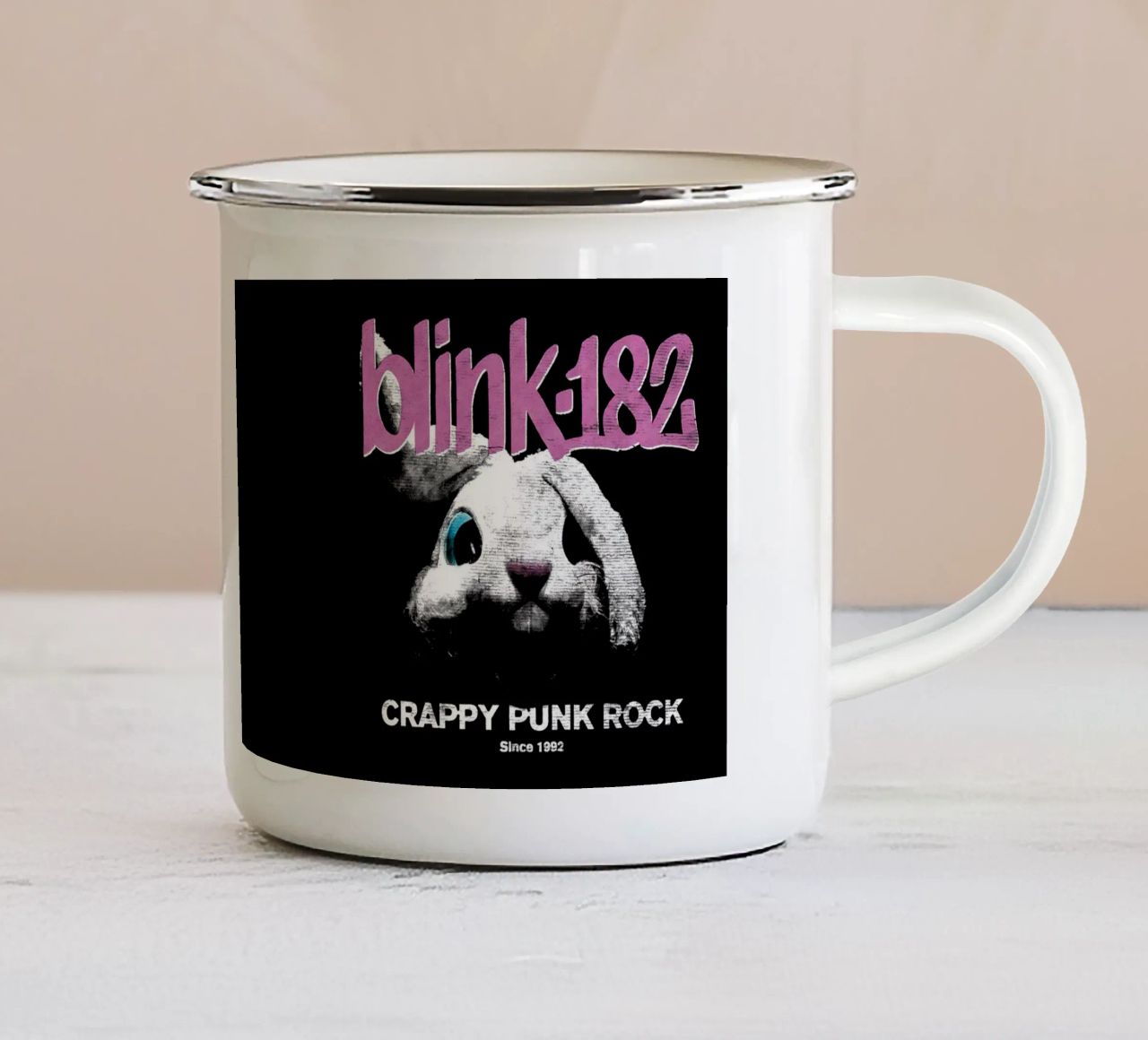 Blink 182, coniglietto punk rock di merda tazza in smalto da Curtishop