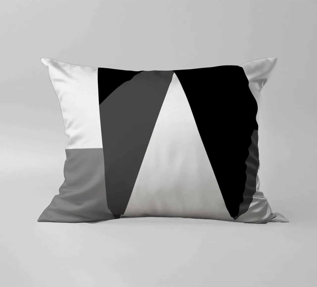 Bianco e nero astratto 02 cuscino da Little Dean