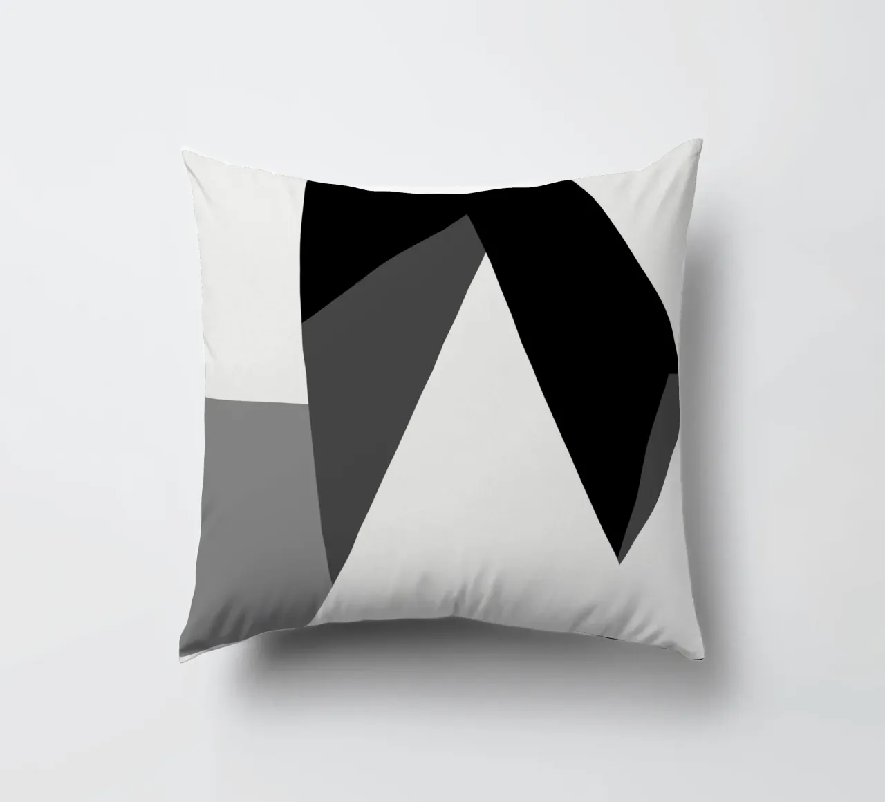 Bianco e nero astratto 02 cuscino da Little Dean