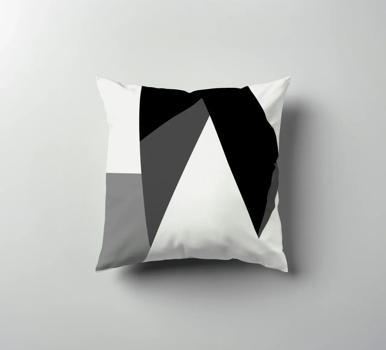Bianco e nero astratto 02 cuscino da Little Dean