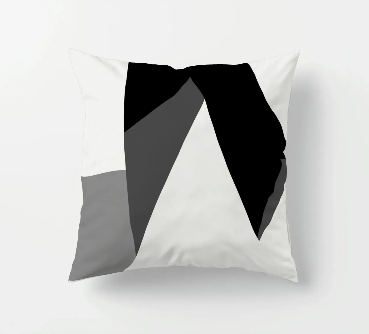 Bianco e nero astratto 02 cuscino da Little Dean