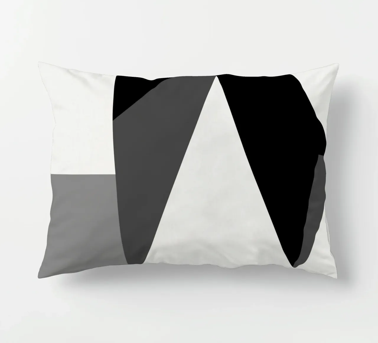 Bianco e nero astratto 02 cuscino da Little Dean
