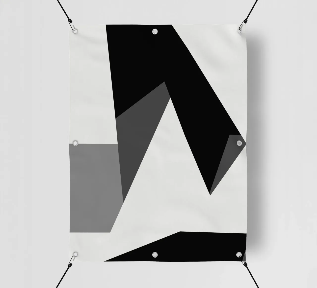 Bianco e nero astratto 02 telo in pvc da Little Dean