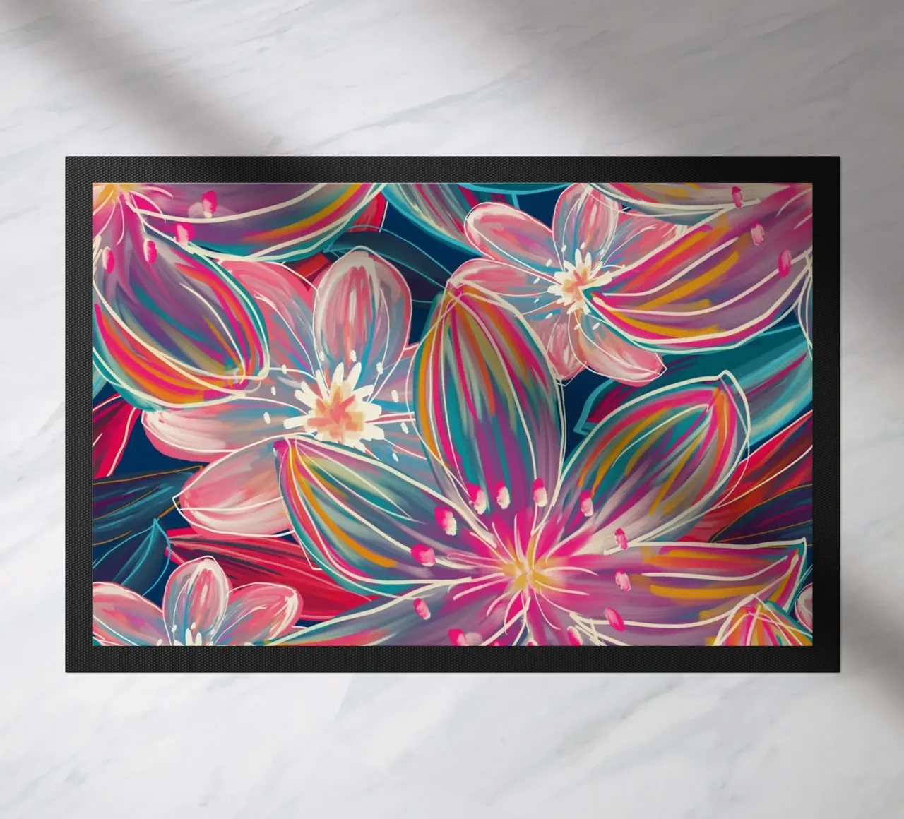 Fluo Bloom deurmat van DesigndN
