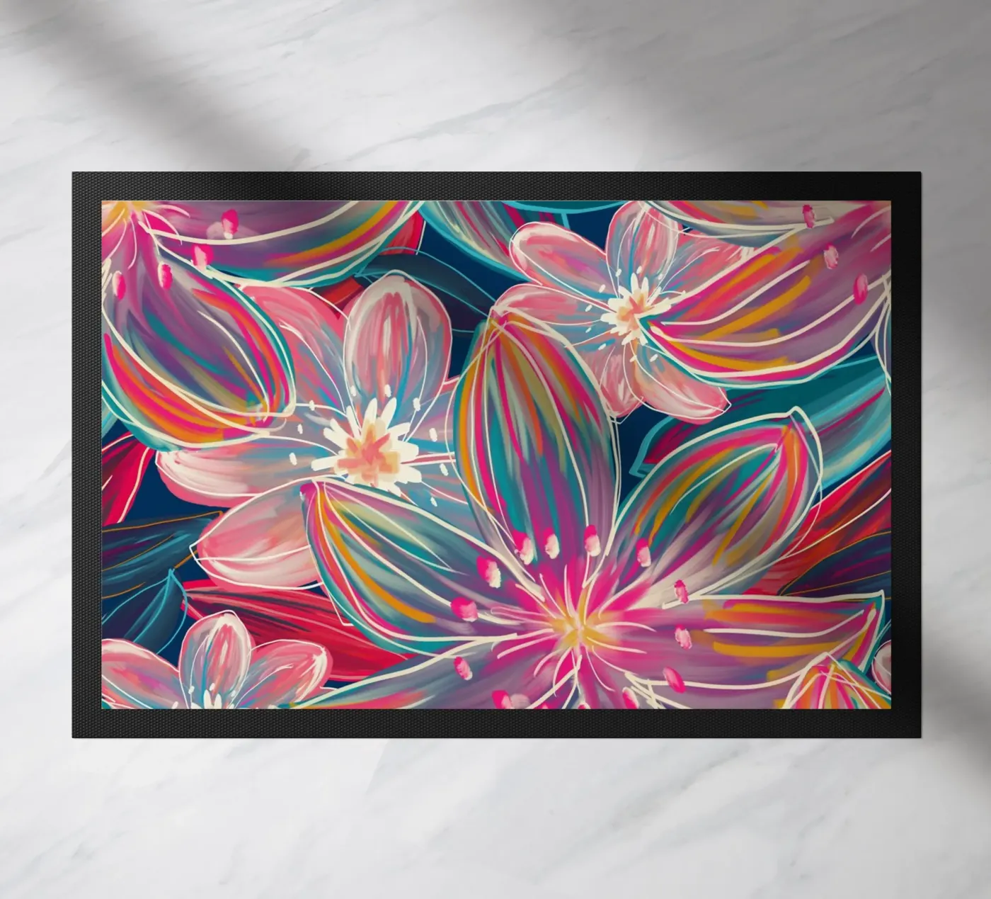 Fluo Bloom deurmat van DesigndN