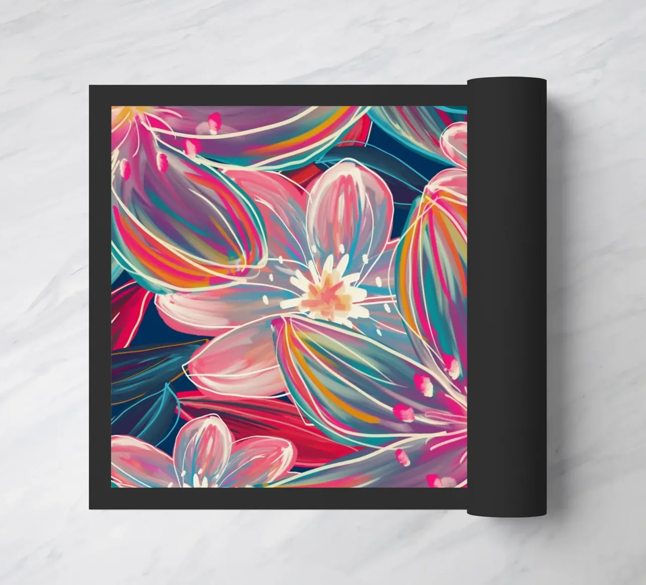 Fluo Bloom deurmat van DesigndN