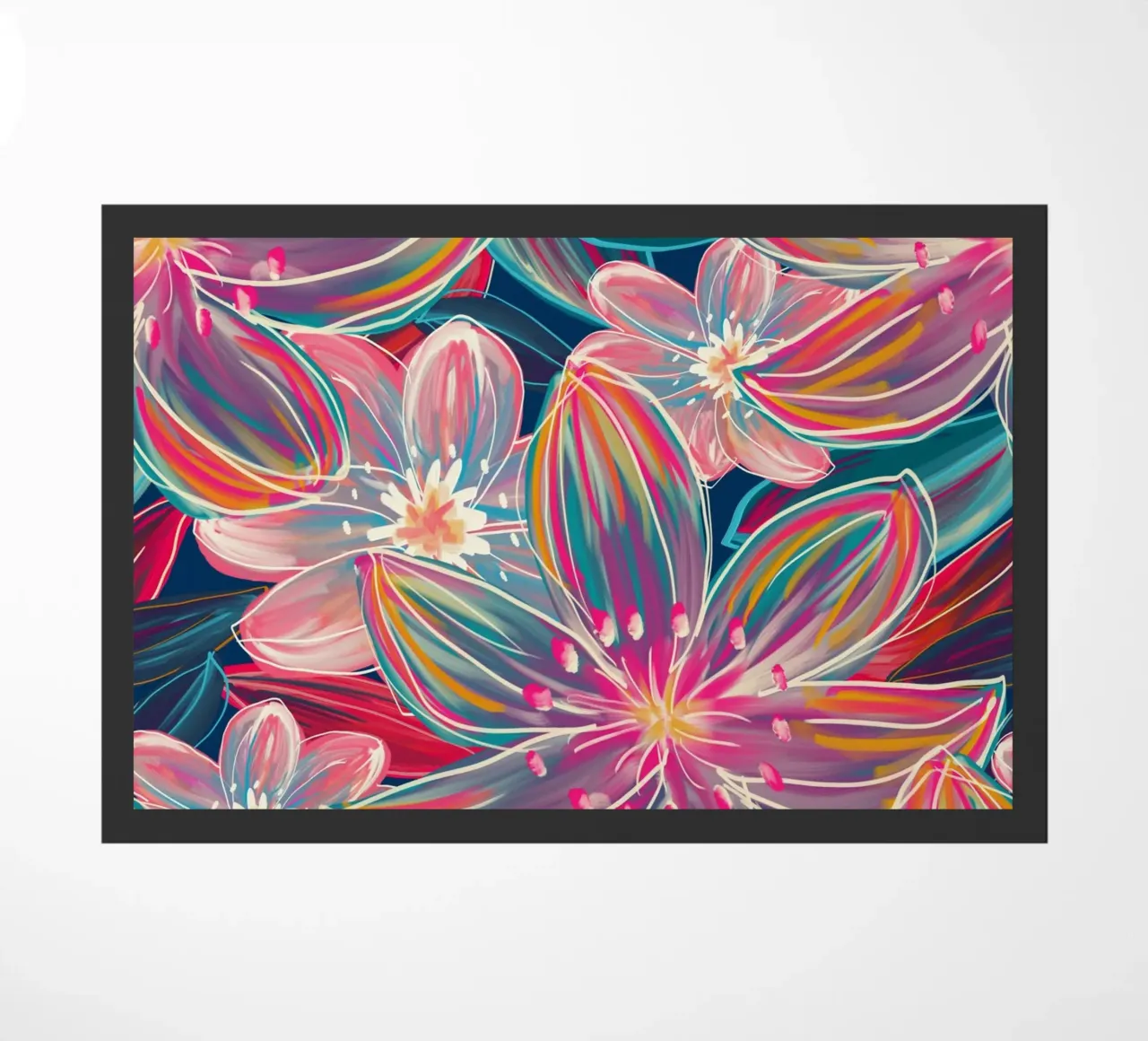 Fluo Bloom deurmat van DesigndN