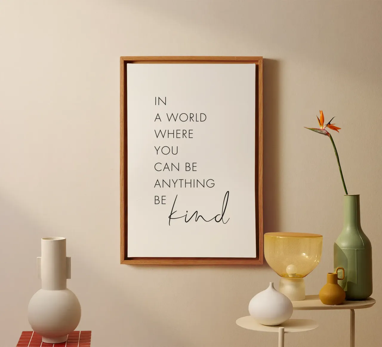 In a world where you can be anything Be kind canvas by NouveauPrints