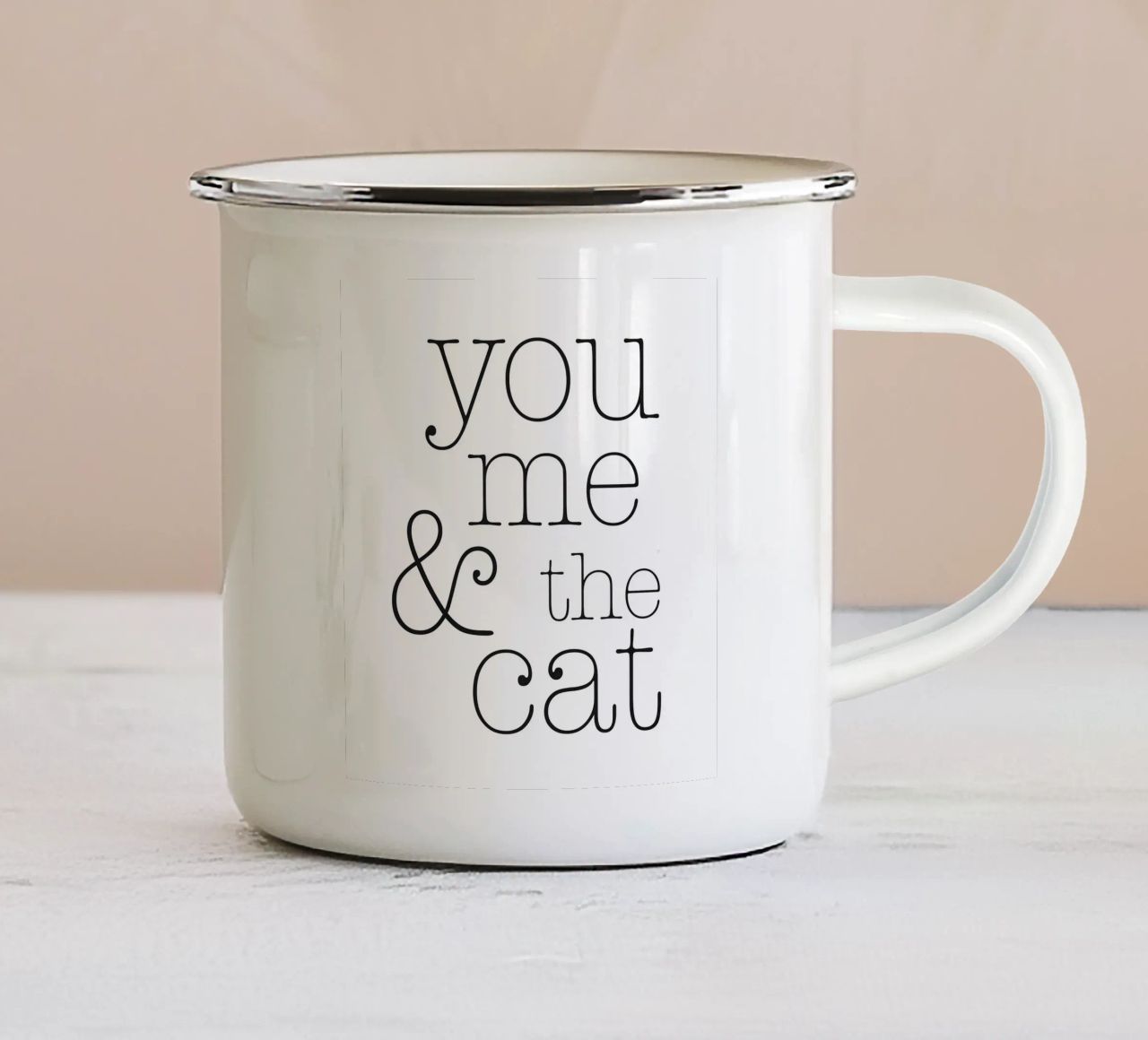 Tu, io e il gatto tazza in smalto da NouveauPrints