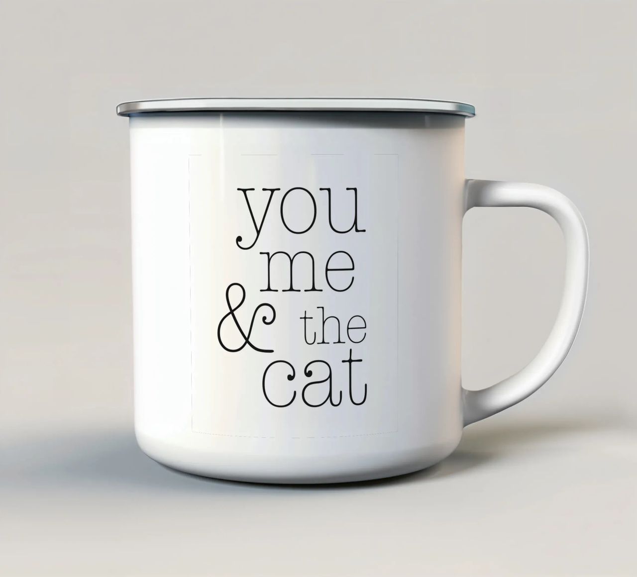 Tu, io e il gatto tazza in smalto da NouveauPrints