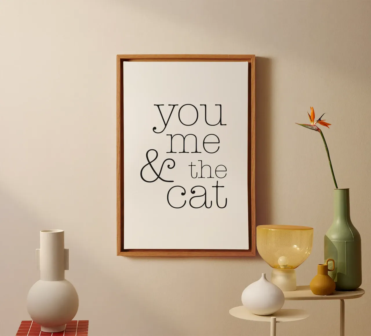 You, me & the cat canvas by NouveauPrints