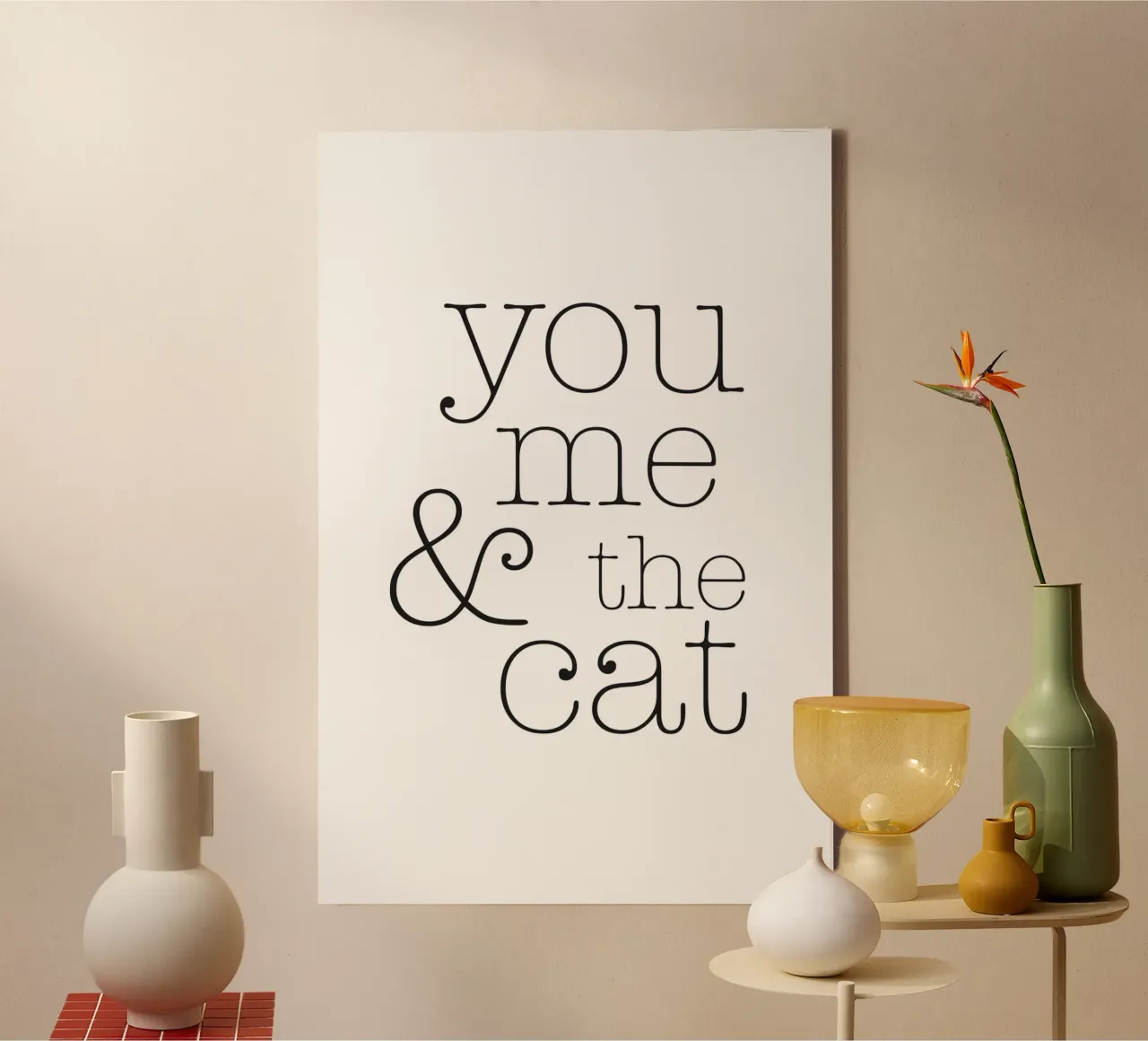 You, me & the cat canvas by NouveauPrints