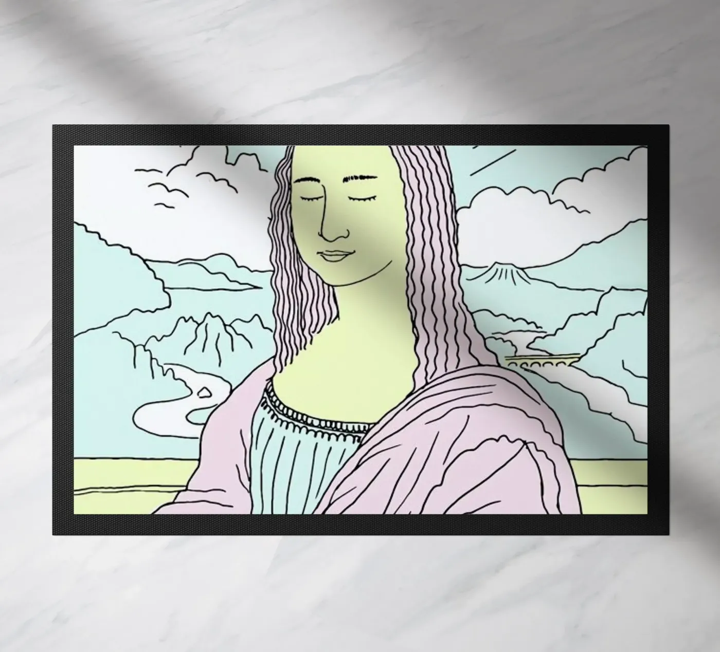 Monalisa doormat by Róbert Farkas