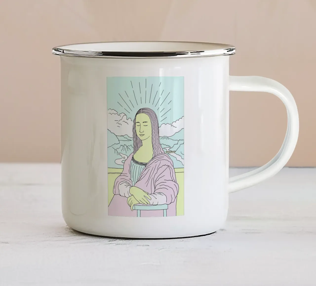 Monalisa tazza in smalto da Róbert Farkas