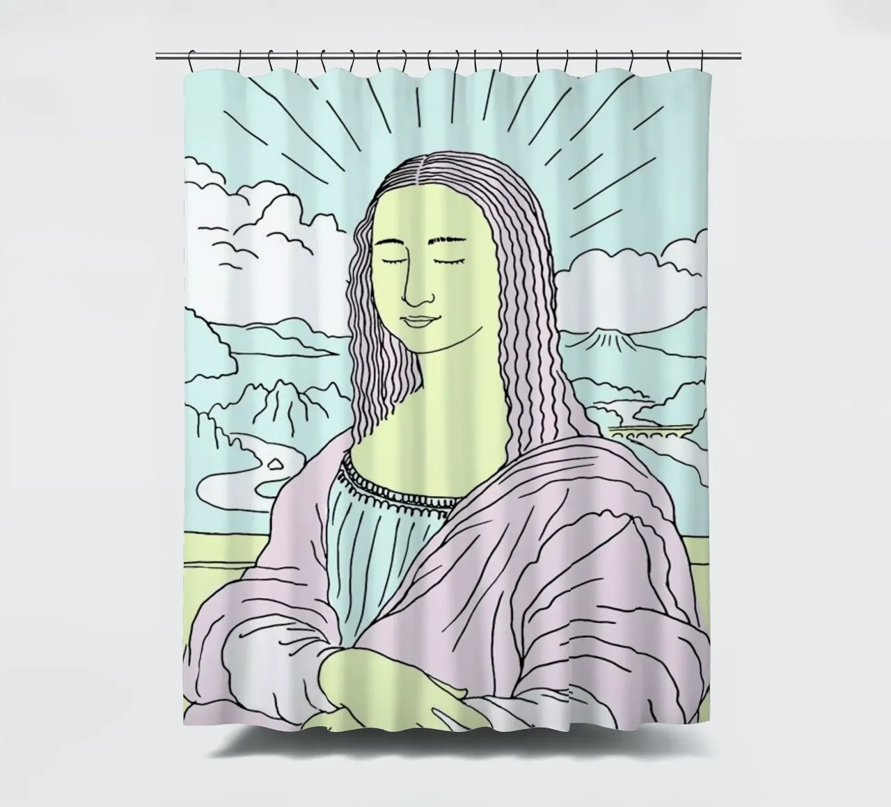Monalisa douchegordijn van Róbert Farkas